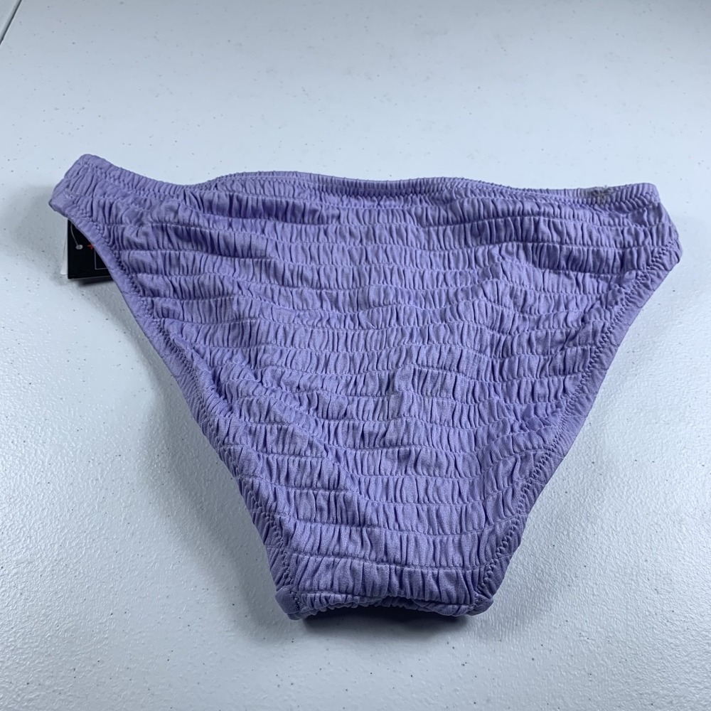 Bar III Womens Pucker Up Textured Bikini Swim Bottoms XS Lavender Haze Beachwear - Picture 4 of 6
